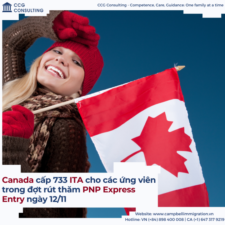 CANADA CẤP 733 ITA CHO CÁC ỨNG VIÊN TRONG ĐỢT RÚT THĂM PNP EXPRESS ENTRY NGÀY 12/11