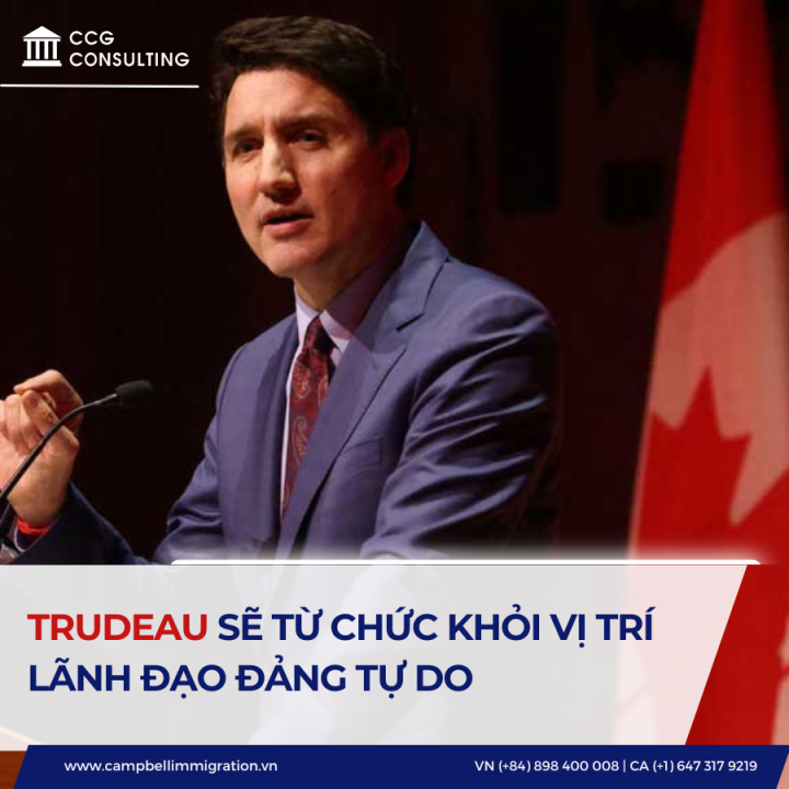 TRUDEAU SẼ TỪ CHỨC KHỎI VỊ TRÍ LÃNH ĐẠO ĐẢNG TỰ DO