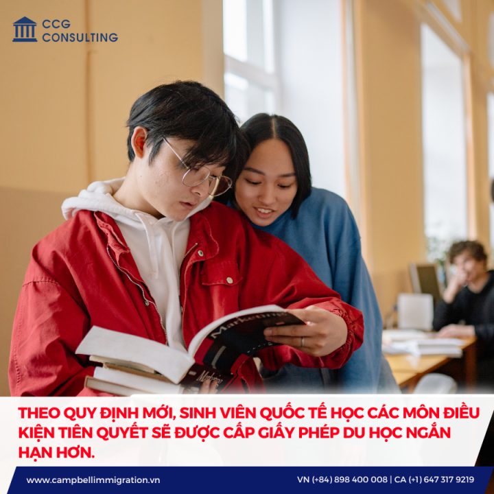 THEO QUY ĐỊNH MỚI, SINH VIÊN QUỐC TẾ HỌC CÁC MÔN ĐIỀU KIỆN TIÊN QUYẾT SẼ ĐƯỢC CẤP GIẤY PHÉP DU HỌC NGẮN HẠN HƠN.