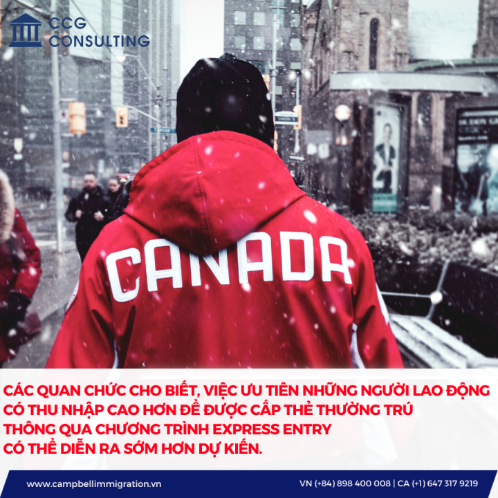 CÁC QUAN CHỨC CHO BIẾT, VIỆC ƯU TIÊN NHỮNG NGƯỜI LAO ĐỘNG CÓ THU NHẬP CAO HƠN ĐỂ ĐƯỢC CẤP THẺ THƯỜNG TRÚ THÔNG QUA CHƯƠNG TRÌNH EXPRESS ENTRY CÓ THỂ DIỄN RA SỚM HƠN DỰ KIẾN.
