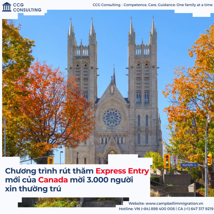 CHƯƠNG TRÌNH RÚT THĂM EXPRESS ENTRY MỚI CỦA CANADA MỜI 3.000 NGƯỜI XIN THƯỜNG TRÚ