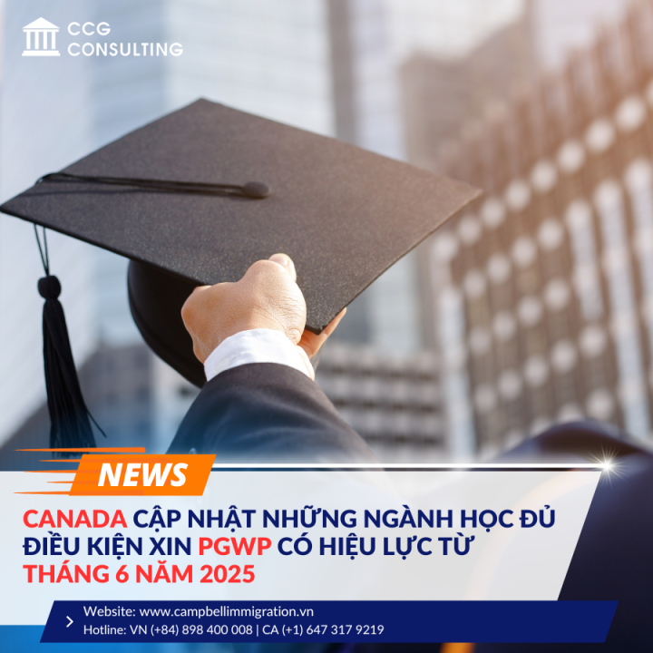 CANADA CẬP NHẬT NHỮNG NGÀNH HỌC ĐỦ ĐIỀU KIỆN XIN PGWP CÓ HIỆU LỰC TỪ THÁNG 6 NĂM 2025
