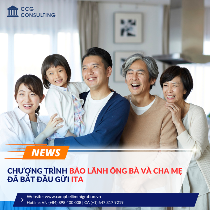 CHƯƠNG TRÌNH BẢO LÃNH CHA MẸ VÀ ÔNG BÀ ĐÃ BẮT ĐẦU GỬI ITA