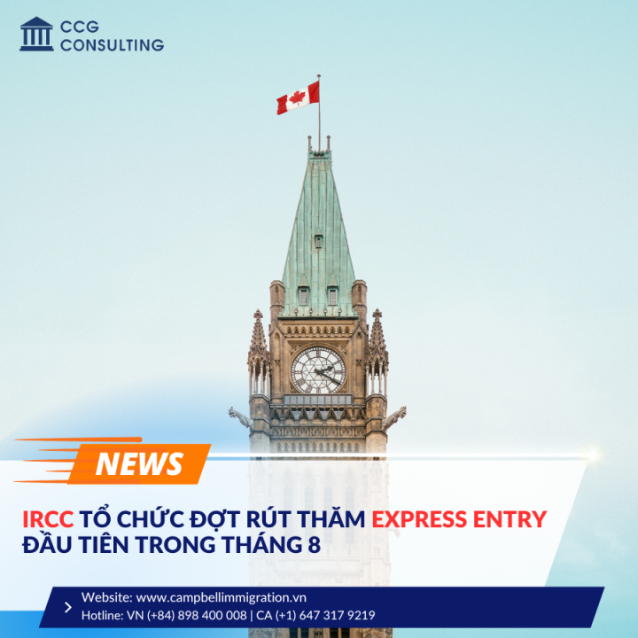 IRCC TỔ CHỨC ĐỢT RÚT THĂM EXPRESS ENTRY ĐẦU TIÊN TRONG THÁNG 8
