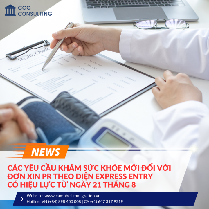 CÁC YÊU CẦU KHÁM SỨC KHỎE MỚI ĐỐI VỚI ĐƠN XIN THƯỜNG TRÚ NHÂN THEO DIỆN EXPRESS ENTRY CÓ HIỆU LỰC TỪ NGÀY 21 THÁNG 8